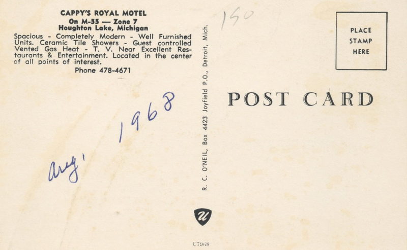 Diesels Motel (Cappys Motel) - Old Postcard (newer photo)